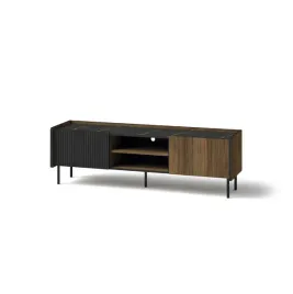 szafka-rtv-150cm-dwudrzwiowa-ryflowana-prestigo-czarna-orzech-marmur