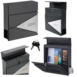 duza-skrzynka-pocztowa-na-listy-gazety-antracytowa-napis-post-37x37x105-cm