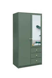 szafa-uchylna-z-lustrem-100cm-dwudrzwiowa-zlote-uchwyty-rainbow-ii-zielen