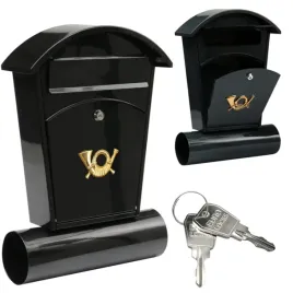 vorel-78590-skrzynka-na-listy-gazety-pocztowa-stalowa-2x-kluczyk-czarna