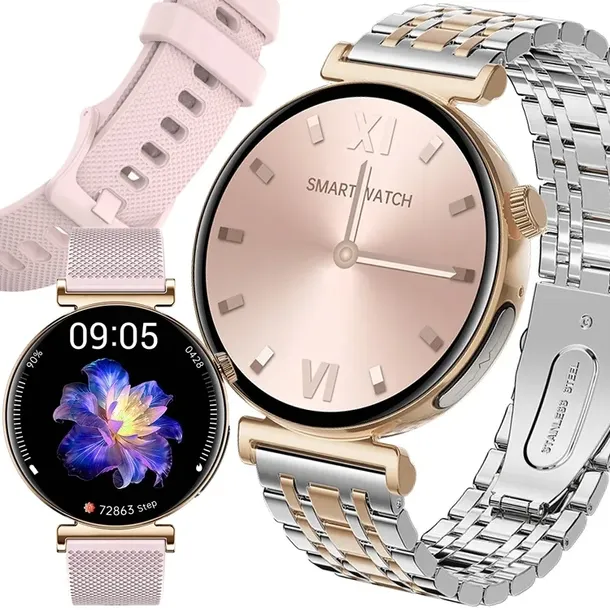 SMARTWATCH ZEGAREK DAMSKI EKG CIŚNIENIE TĘTNO ROZMOWY SMART WATCH MENU PL