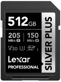 lexar-sdxc-professional-silver-plus-512gb-r205mb-s-w150mb-s-u3-v30-uhs-i