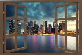 naklejka-na-sciane-do-salonu-widok-przez-okno-manhattan-new-york-120x80