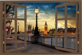 naklejka-na-sciane-do-salonu-widok-przez-okno-londyn-miasto-big-ben-120x80