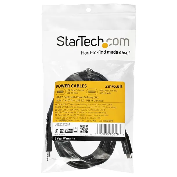startech-usb2c5c2m-kabel-usb-usb-2-0-2-m-usb-c-czarny