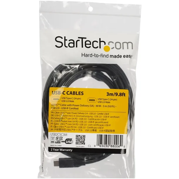 startech-usb2c5c3m-kabel-usb-usb-2-0-3-m-usb-c-czarny