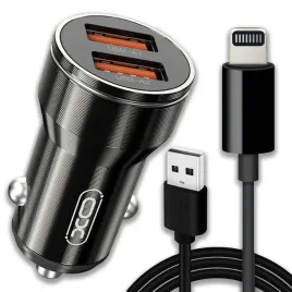 mocna-ladowarka-samochodowa-xo-cc48-2xusb-24a-czarna-kabel-lightning-1m
