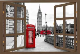 naklejka-na-sciane-do-salonu-widok-przez-okno-londyn-big-ben-ulica-150x100