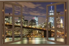 naklejka-na-sciane-do-salonu-widok-przez-okno-manhattan-most-ny-120x80