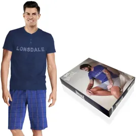 lonsdale-pizama-meska-krotka-22040-granat-roz-m