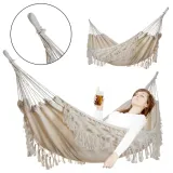 duzy-dwuosobowy-wytrzymaly-hamak-ogrodowy-hustawka-midas-150x200-xxl-ecru-stan-nowy