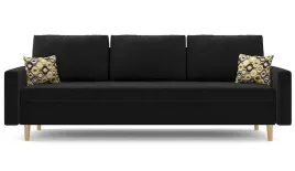 Zdjęcie produktu Kanapa Rozkładana z Funkcja SPANIA Elegancka Sofa ETNA Trzyosobowa Czarna