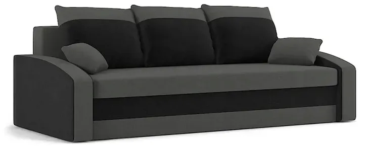 Kanapa Rozkładana Sofa z Funkcją Spania Trzyosobowa HEWLET SZARY i CZARNY
