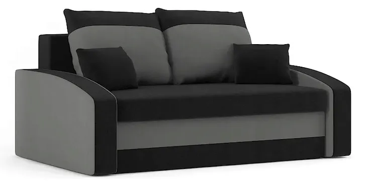 Sofa HEWLET Rozkładany Tapczan do Spania Nowoczesna mała Sofa CZARNY+SZARY