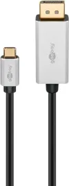 goobay-60176-adapter-kablowy-2-m-usb-type-c-displayport-czarny-srebrny