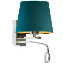 kinkiet-lampa-na-sciane-scienna-led-e27-zielony-welurowy-abazur-nowoczesny