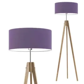 lampa-stojaca-podlogowa-fioletowa-drewniana-abazur-led-e27-trojnog-modna