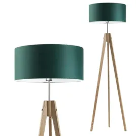lampa-stojaca-podlogowa-zielen-drewniana-abazur-led-e27-trojnog-nowoczesna