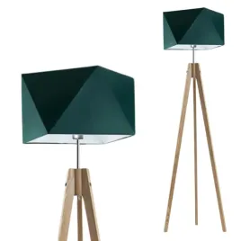 lampa-stojaca-podlogowa-drewniana-zielona-led-e27-trojnog-abazur-nowoczesna