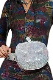 torebka-biodrowa-nerka-dynia-dynka-holograficzna-srebrna-mala-halloween