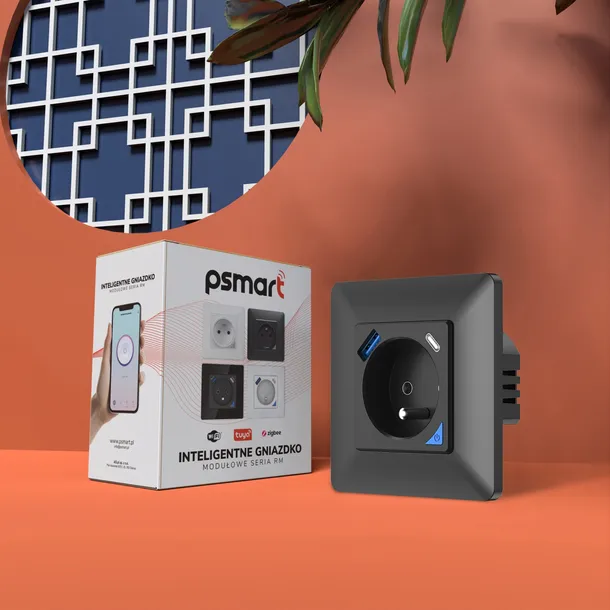 psmart-gniazdo-pomiar-usb-czarne-rm-zigbee-tuya-stan-nowy-zasilanie-sieciowe