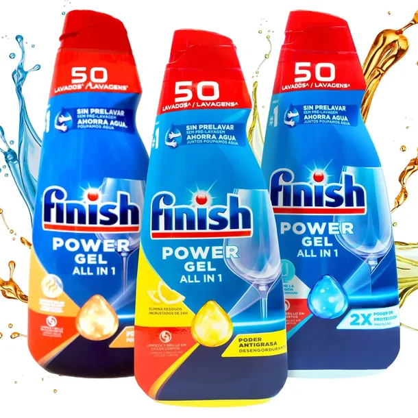3x Żel Finish all in one (wszystko w jednym) do zmywarki 1,25 kg Mix Zapach