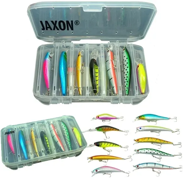 Zestaw 10x WOBLER spinning pudełko JAXON SZCZUPAK