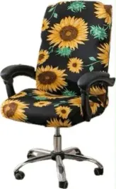pokrowiec-na-fotel-biurowy-wzor-sloneczniki