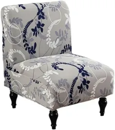 pokrowiec-na-fotel-bez-podlokietnikow-szary-biale-granatowe-liscie