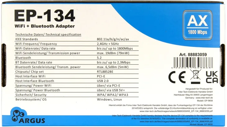 inter-tech-ep-134-wewnetrzny-wlan-bluetooth-1800-mbit-s