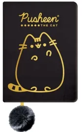 pusheen-notes-pluszowy-a5-96k-linia-czarny-gold-upominek