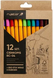 rystor-dlugopis-cienkopis-szkolny-rc-04-w-12-intensywnych-kolorach-etui