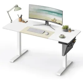 biurko-elektryczne-z-regulacja-i-pamiecia-wysokosci-prostokatne-biale