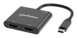 manhattan-154321-adapter-kablowy-015-m-usb-type-c-2-x-hdmi-czarny