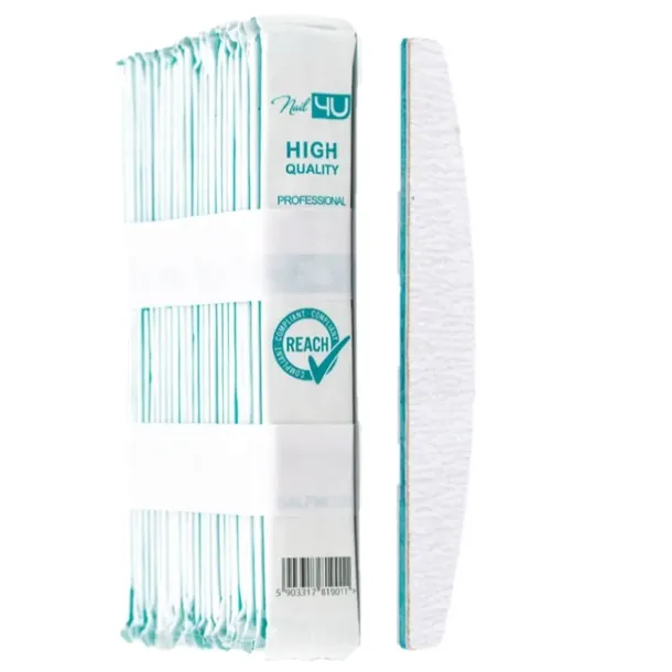 Nail4U Pilnik do paznokci ŁÓDKA półksiężyc 180/180 25 sztuk