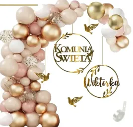 balony-na-komunie-dekoracje-baner-kolo-imie-rose