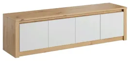 komoda-niska-pod-telewizor-z-szafkami-k4d-malta-dab-artisan-i-biale-fronty