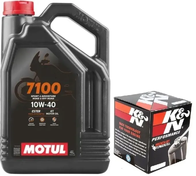 Olej Motul 7100 10W40 4L + Filtr Oleju K&N KN204 4T Honda Yamaha Kawasaki