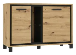 komoda-z-szafkami-trondheim-tdhk232l-c773-dab-artisan-i-czarny-forte