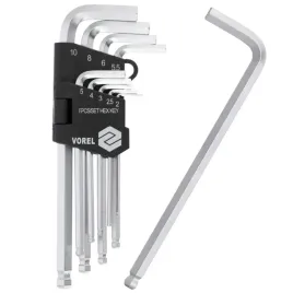 vorel-56477-klucze-szesciokatne-hex-2-10mm-cr-v-kuliste-zestaw-9el-56477