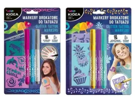 kidea-markery-brokatowe-do-tatuazu-z-szablonami-x-2-zestawy-6-kolorow