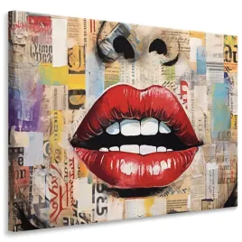 obraz-scienny-do-sypialni-abstrakcja-portret-czerwone-usta-pop-art-40x30