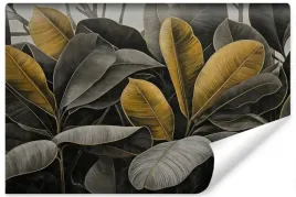 fototapeta-do-jadalni-liscie-tropikalne-natura-rosliny-efekt-3d-450x300