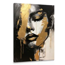 obraz-na-plotnie-do-salonu-zloty-portret-kobieca-twarz-styl-glamour-80x120