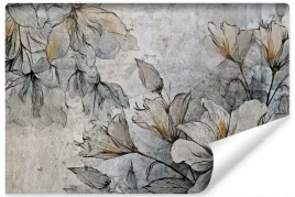 fototapeta-do-sypialni-beton-mural-kwiaty-natura-abstrakcja-450x300