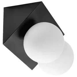 lampa-scienna-czarna-kula-biala-kinkiet-2punktowa