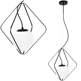 lampa-sufitowa-czarna-biala-kula-wiszaca-metalowa