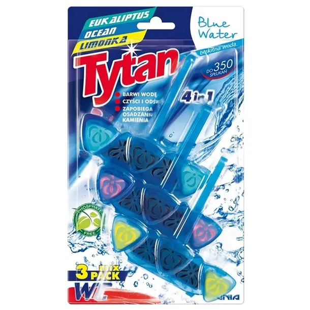 Tytan Zawieszka do WC Barwiąca Wodę Blue Water 3x40g MIX