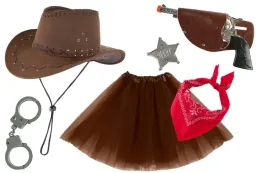 stroj-kowbojka-szeryf-dzieciecy-kapelusz-brazowy-rewolwer-kabura-odznaka