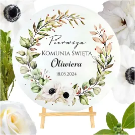 tablica-powitalna-na-komunie-dekoracja-sali-personalizowany-okragla